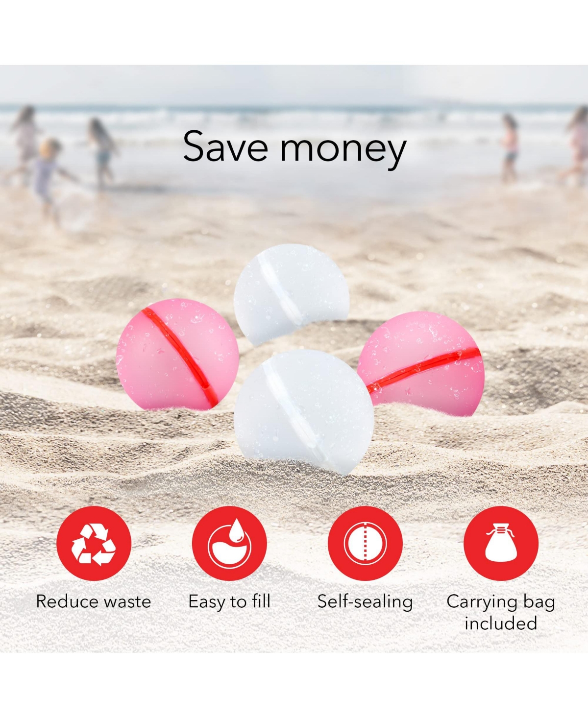 Dartwood Reusable Water Balloons - Magnetic, Self-Sealing, Reusable Water Balloons for Kids (12 Pack)