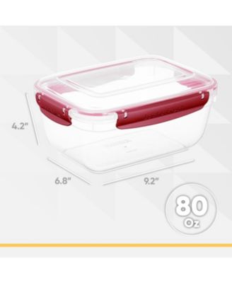 Airtight Food Storage Container with Leakproof Lid, 80 Oz, Orange