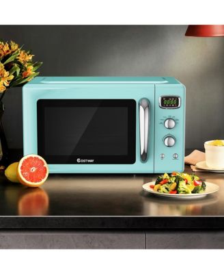 0.9Cu.ft. Retro Countertop Compact Microwave Oven 900W