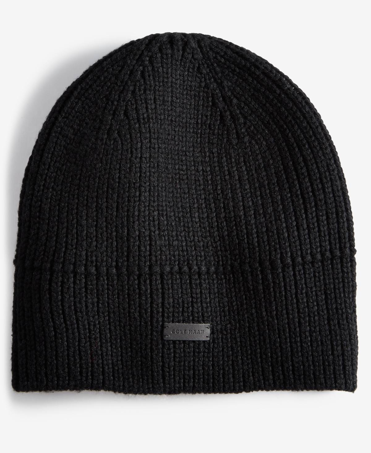 Cole Haan Men's No-cuff Logo Beanie In Black