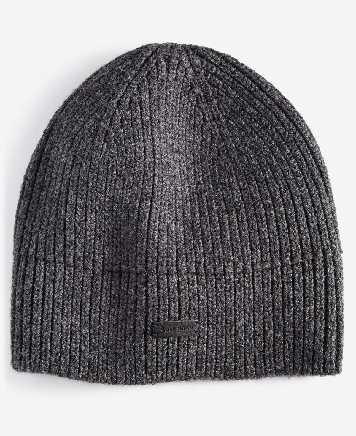 Cole Haan Men's No-cuff Logo Beanie In Dark Grey