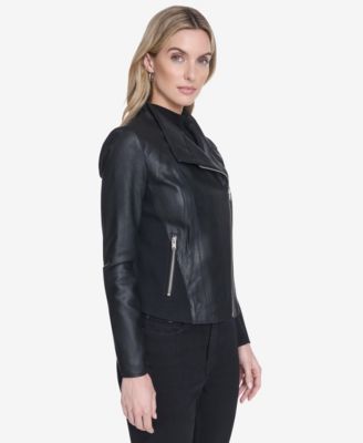 Women's Felix Asymmetrical Moto Jacket With Wing Collar