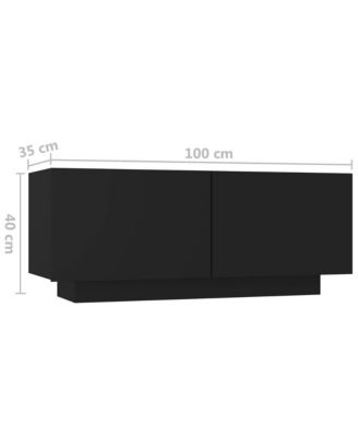 Bedside Cabinet Black 39.4"x13.8"x15.7" Engineered Wood