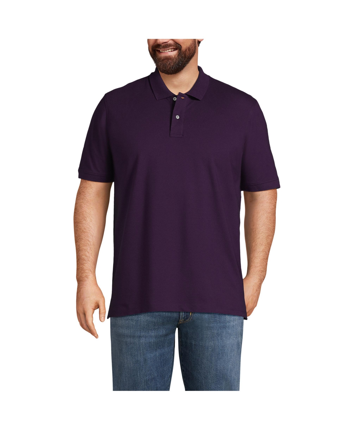 Big & Tall Short Sleeve Comfort-First Mesh Polo Shirt - Blackberry