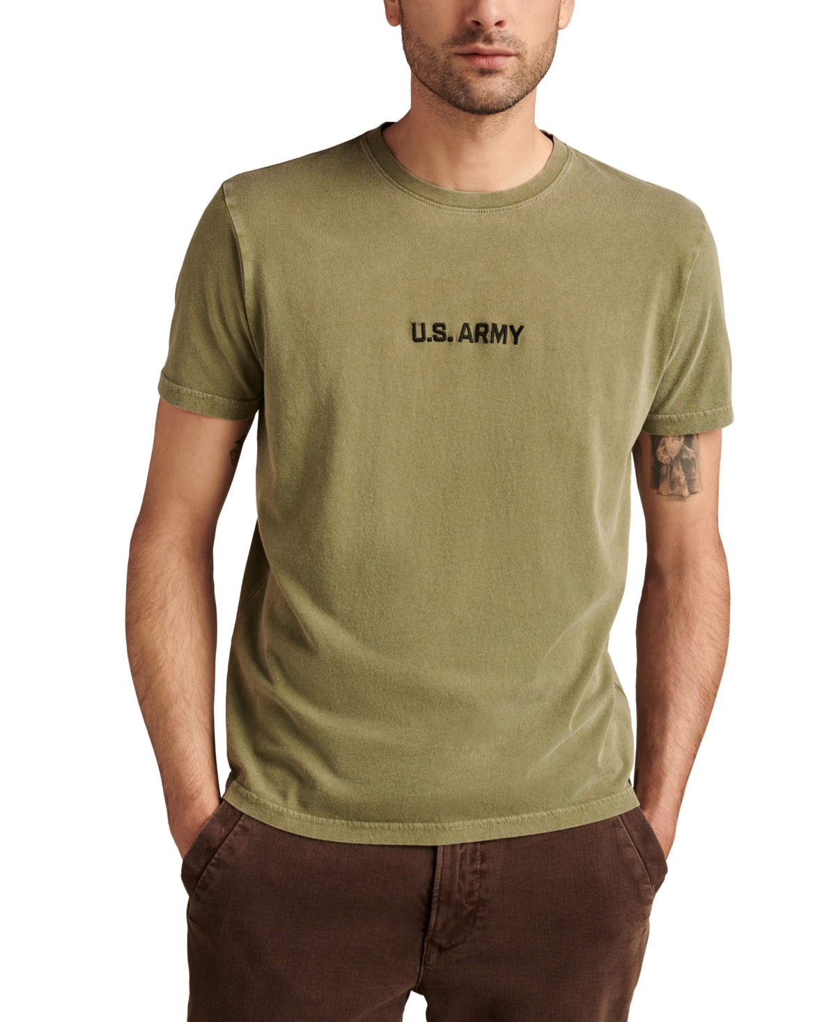Men's Small Army Logo with Small Back Hit T-Shirt - Four Leaf Clover