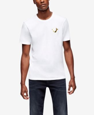 Men's Gold Outline Buddha Logo Short Sleeve Crew Tee