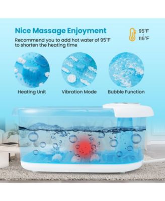 Foot Spa Massager Tub with Removable Pedicure Stone and Massage Beads-Blue