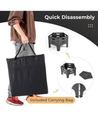 19 Inches Collapsible Portable Plug Fire Pit with Storage Bag