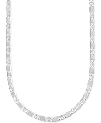 Italian Silver Men's Textured Mixed Mariner Link 22