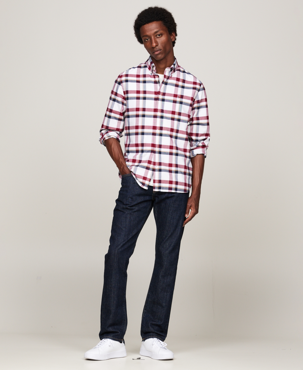 Tommy Hilfiger Men's Heritage Regular-Fit Check Button-Down Oxford Shirt -Multi
