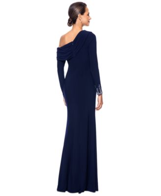 Women's Off-One-Shoulder Beaded-Cuff Gown