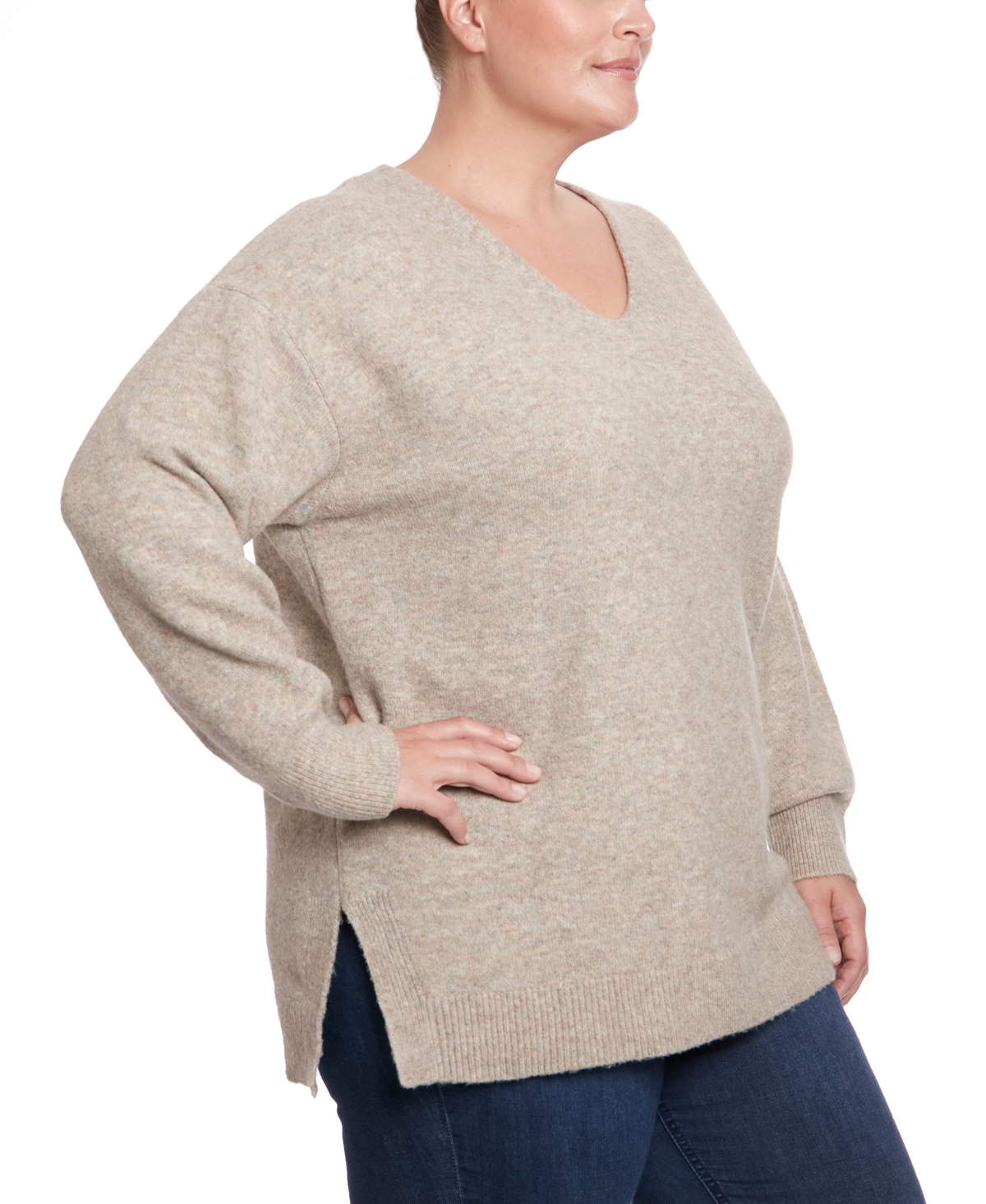Joseph A Plus Size V-Neck Pullover Sweater