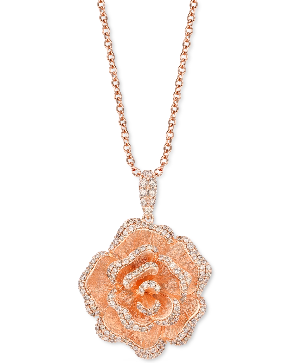 Le Vian Nude Diamond Rose Adjustable 20" Pendant Necklace (1 Ct. T.w.) In 14k Rose Gold In Rose Gold