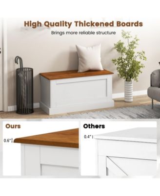 Large Storage Chest with Safety Metal Hinge-White