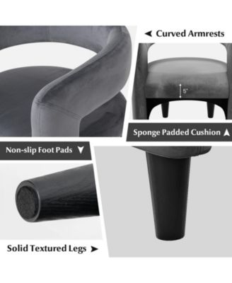 Comfy Accent Armchair with Footrest-Gray