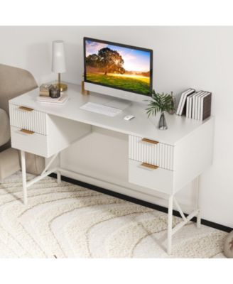 48 Inch Home Office Computer Desk with 4 Drawers-White