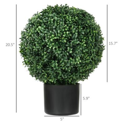 2 Pack of Artificial Tree Boxwood Topiaries with Pots for & Indoor