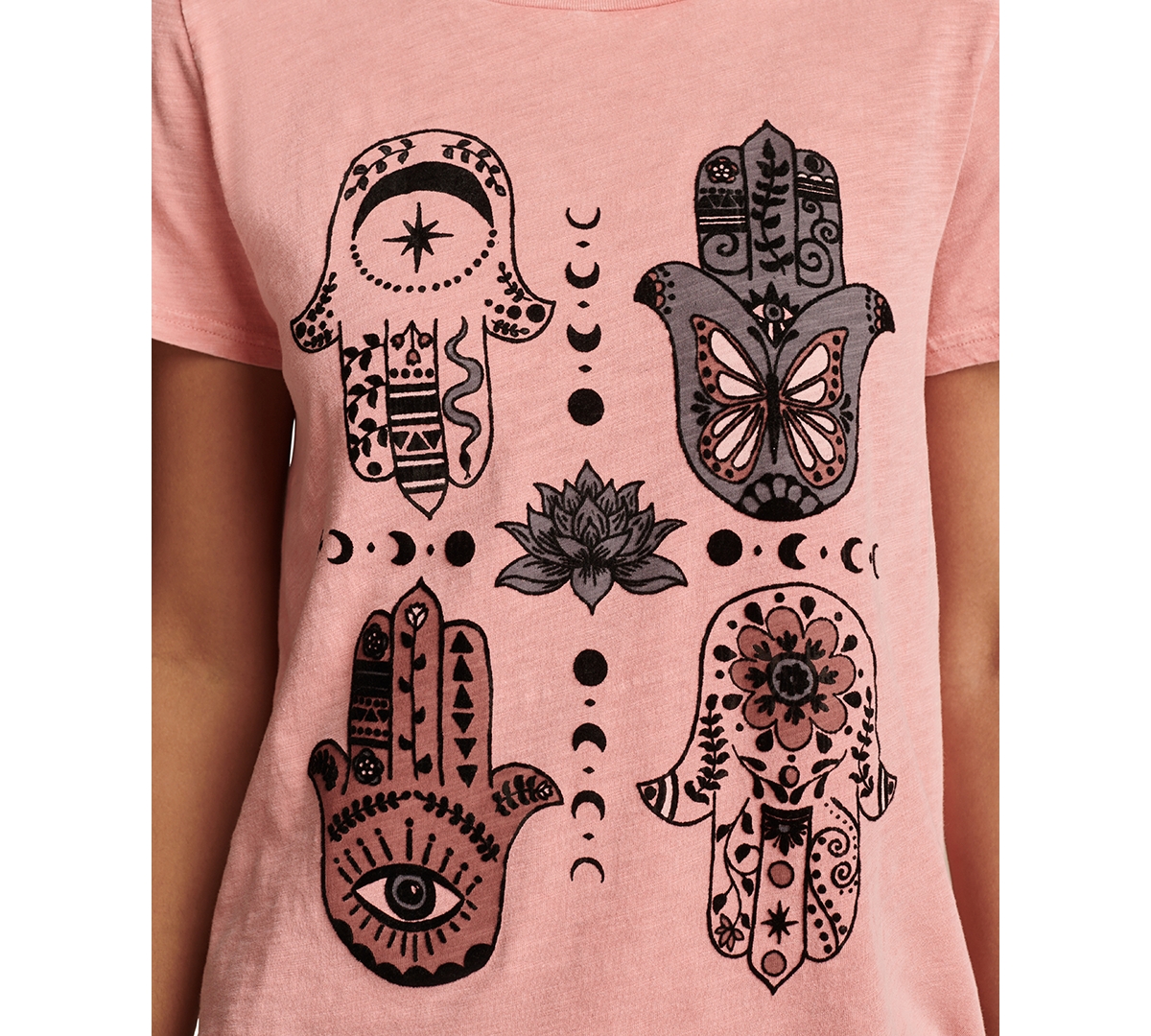 Lucky Brand Women's Hamsa Hands Graphic Print Crewneck T-Shirt