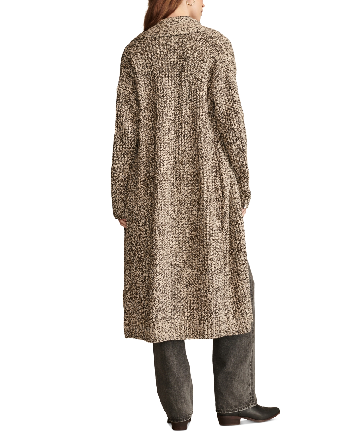 Lucky Brand Women's Marled Knit Open-Front Longline Cardigan