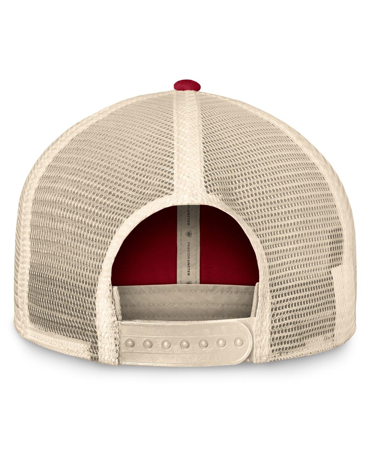 Top Of The World Men's Cardinal Arkansas Razorbacks Heritage Waylon Trucker Adjustable Hat In Cardinal,natural
