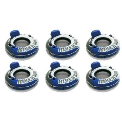 River Run 1 Inflatable Floating Tube Raft for Lake, River and Pool, (6 Pack)