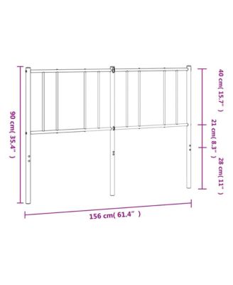 Metal Headboard White 59.1"