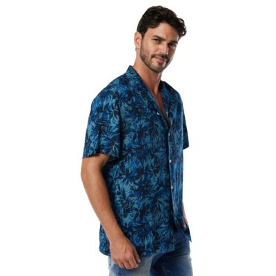 Mens Casual Button-Down Hawaiian Short Sleeve Shirt