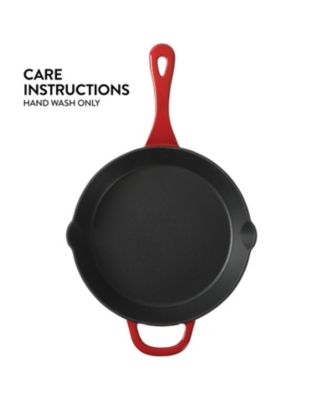 10 Inch Enamel Cast Iron Skillet - Gradient Red
