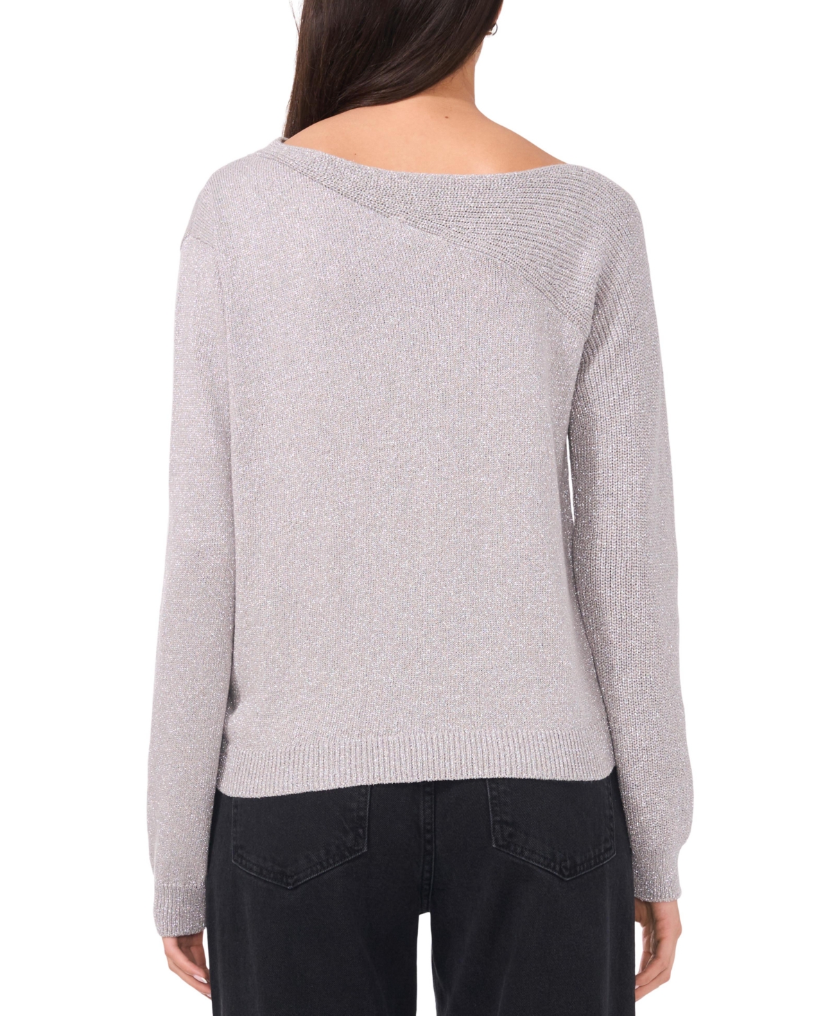 Vince Camuto Women's Metallic Asymmetric Cutout Sweater