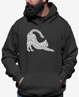 Men's Stretching Cat Word Art Hooded Sweatshirt
