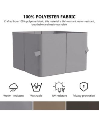 Gazebo Curtain Replacement - Universal 4-Panel Sidewalls 10' x 13', Patio Privacy Curtains with Double Zipper, UV Resistant, Perfect for Outdoor Canopy, Garden, and Backyard (Curtain Only) Grey