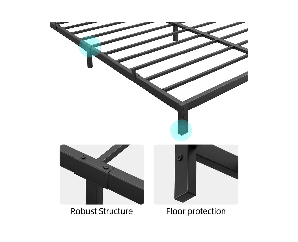 gaomon 6 Inch Queen Bed Frame, Low Profile Queen Metal Platform Bed Frame Support Mattress Foundation, Noise Free, Easy Assembly,- Black