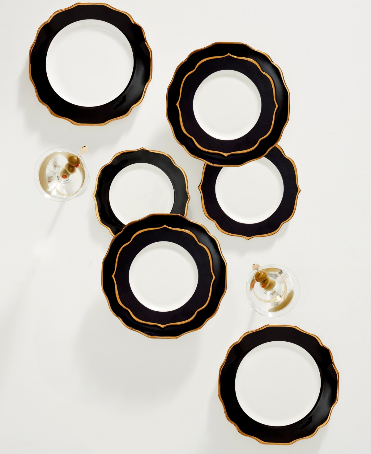 Lenox Contempo Luxe Black Accent Plates, Set Of 4 In Black