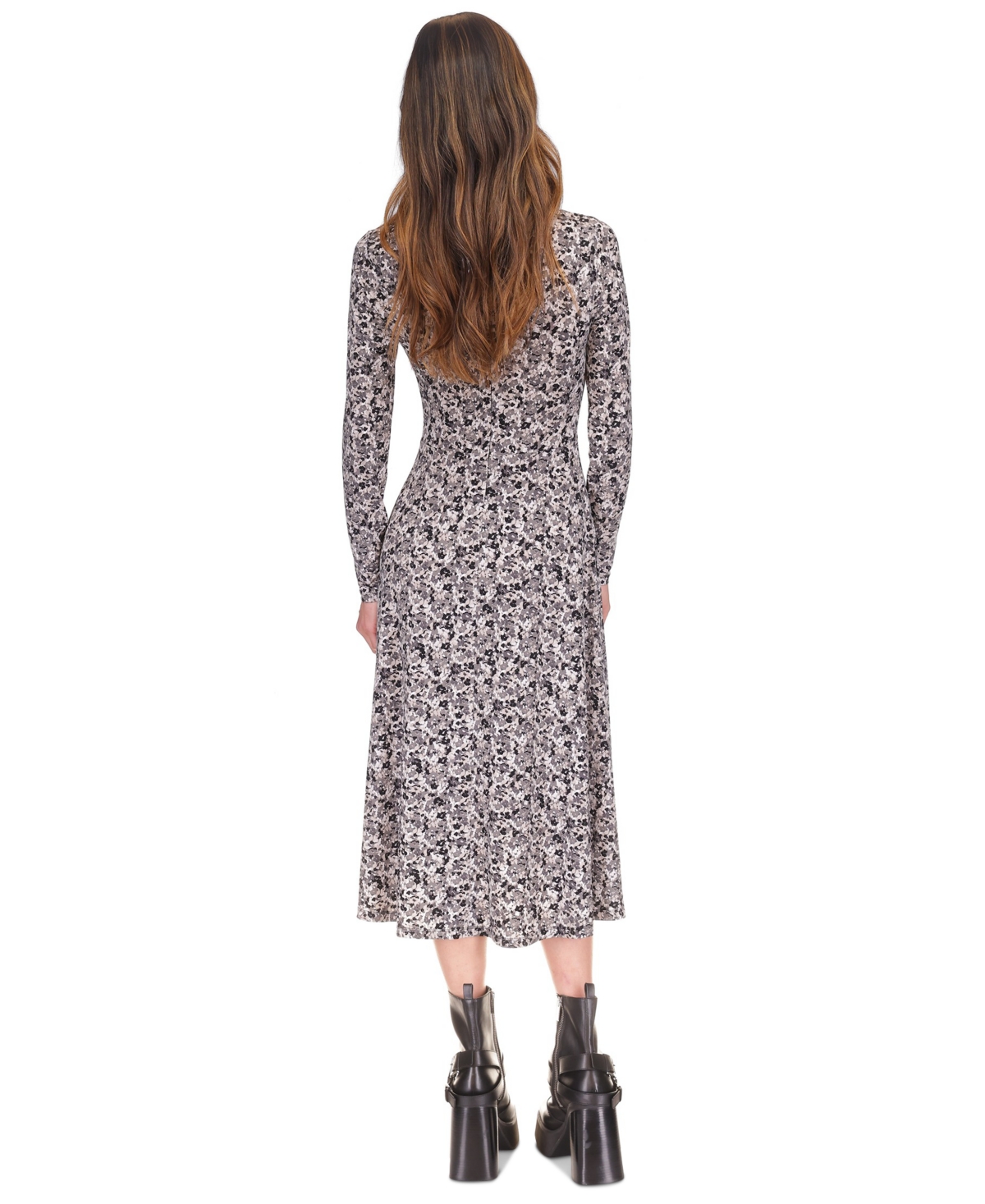 Michael Michael Kors Chain-Neck Keyhole Printed Dress