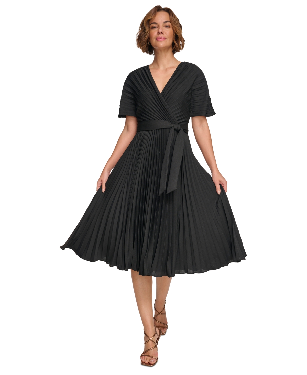 Dkny Women's Pleated Fit & Flare Dress
