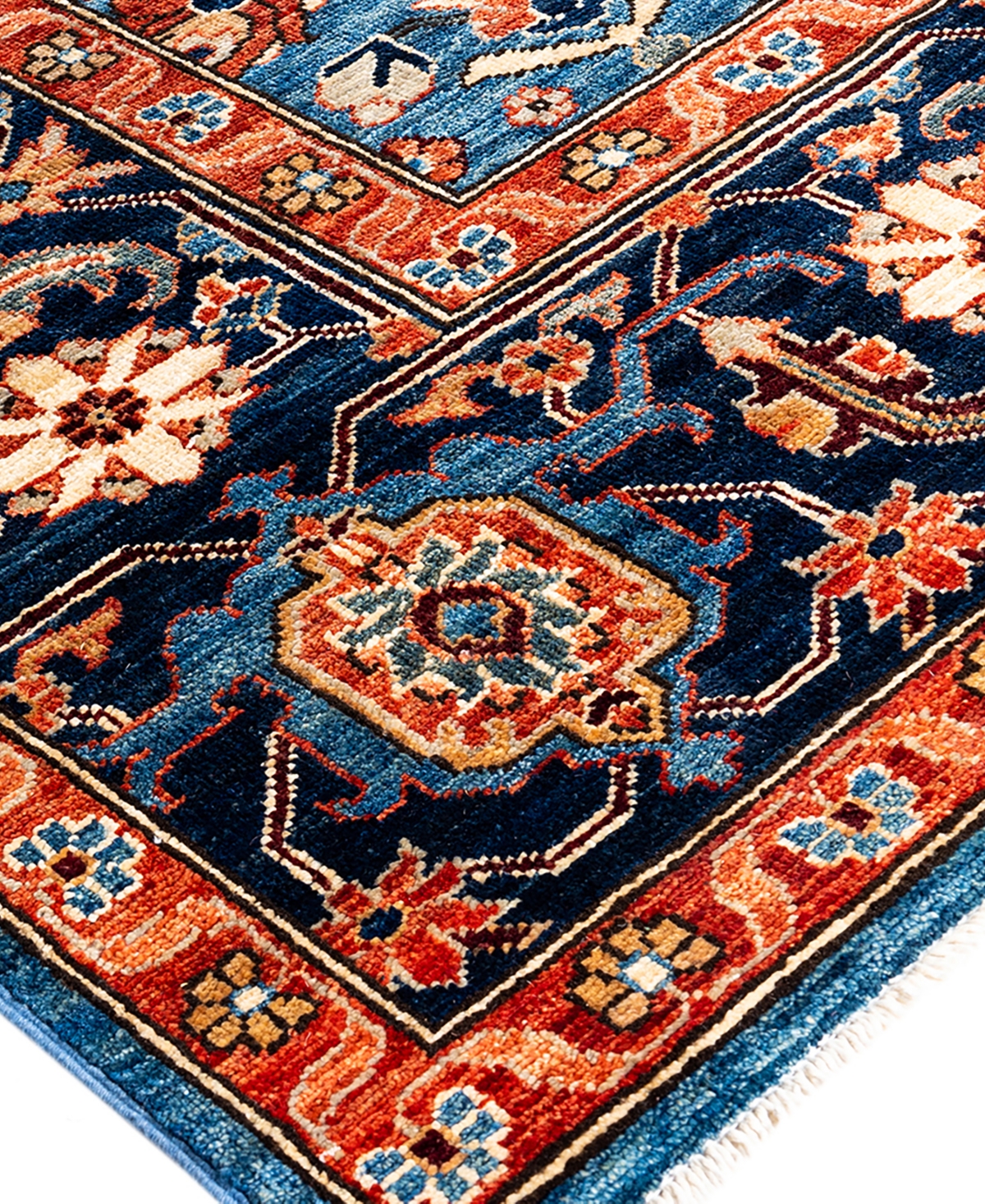 Adorn Hand Woven Rugs Serapi M1993 8'1"x10'1" Area Rug In Light Blue