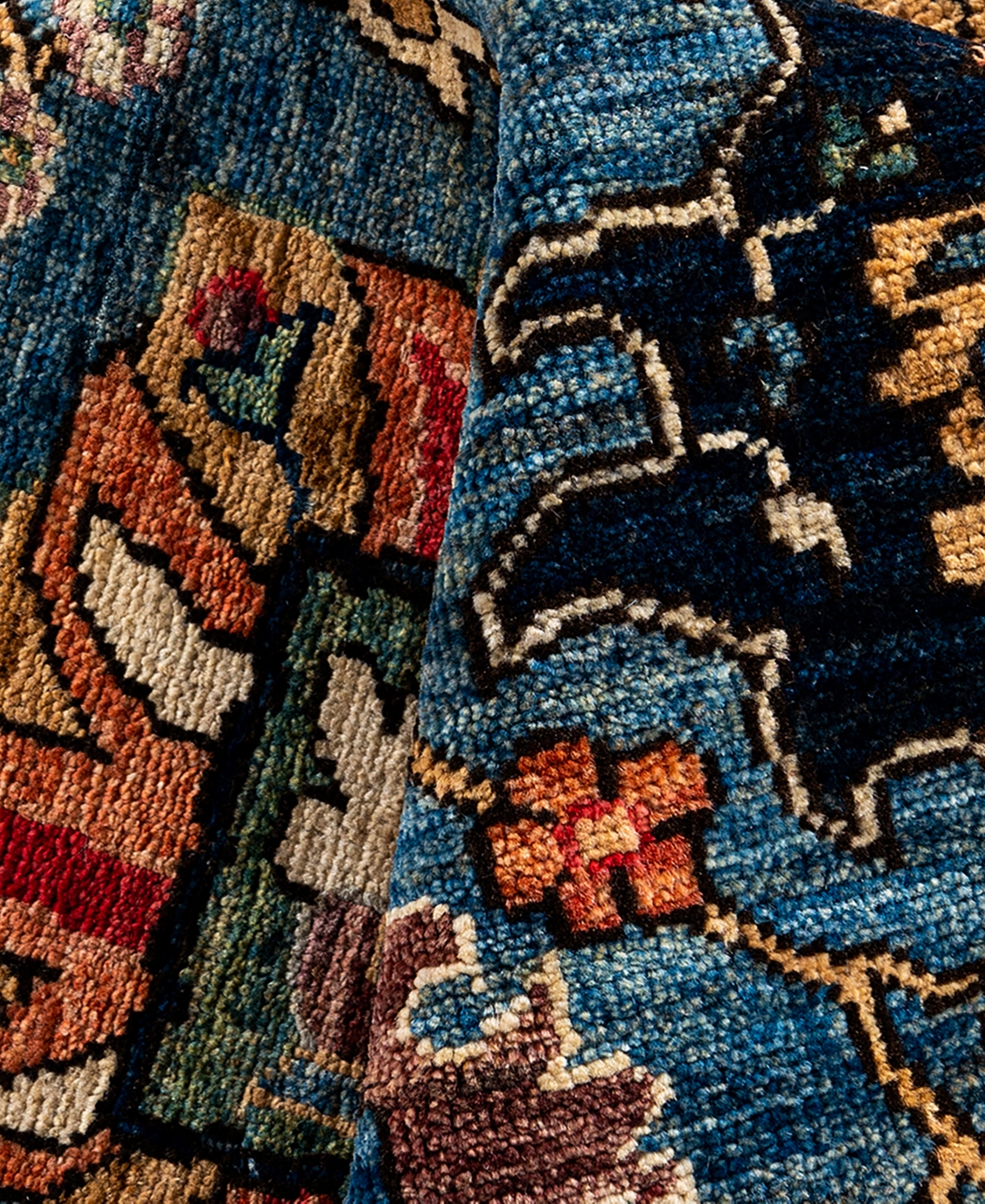 Adorn Hand Woven Rugs Serapi M1993 8'x9'8" Area Rug In Light Blue