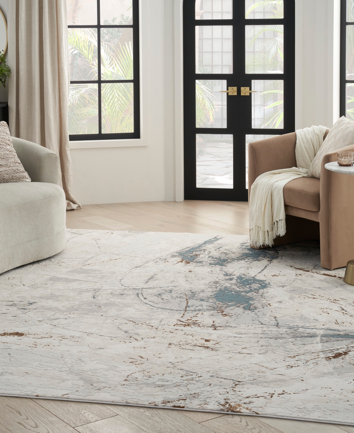 Nourison Home Desire Dsr04 7'10"x9'10" Area Rug In Ivory,gray