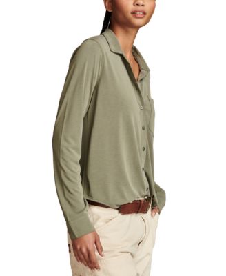 Women's Sandwash Long Sleeve Button Front Shirt