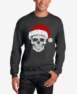 Men's Santa Skull Word Art Crewneck Sweatshirt