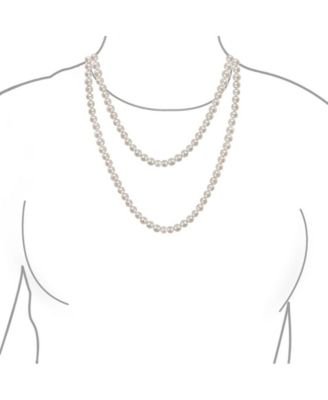 Flapper Hand Knotted Endless Layering Wrapping White Freshwater Cultured Long Rope Pearl Strand Necklace