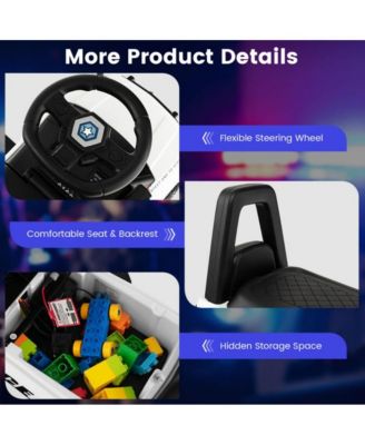 6V Kids Ride On Police Car with Real Megaphone and Siren Flashing Lights