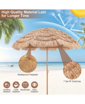 7.2 Feet Patio Thatched Tiki Umbrella Hawaiian Hula Beach Umbrella