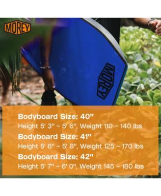 Mach 10 Bodyboard, 40" Crescent Tail Body Board with X-Flex Polypro Core