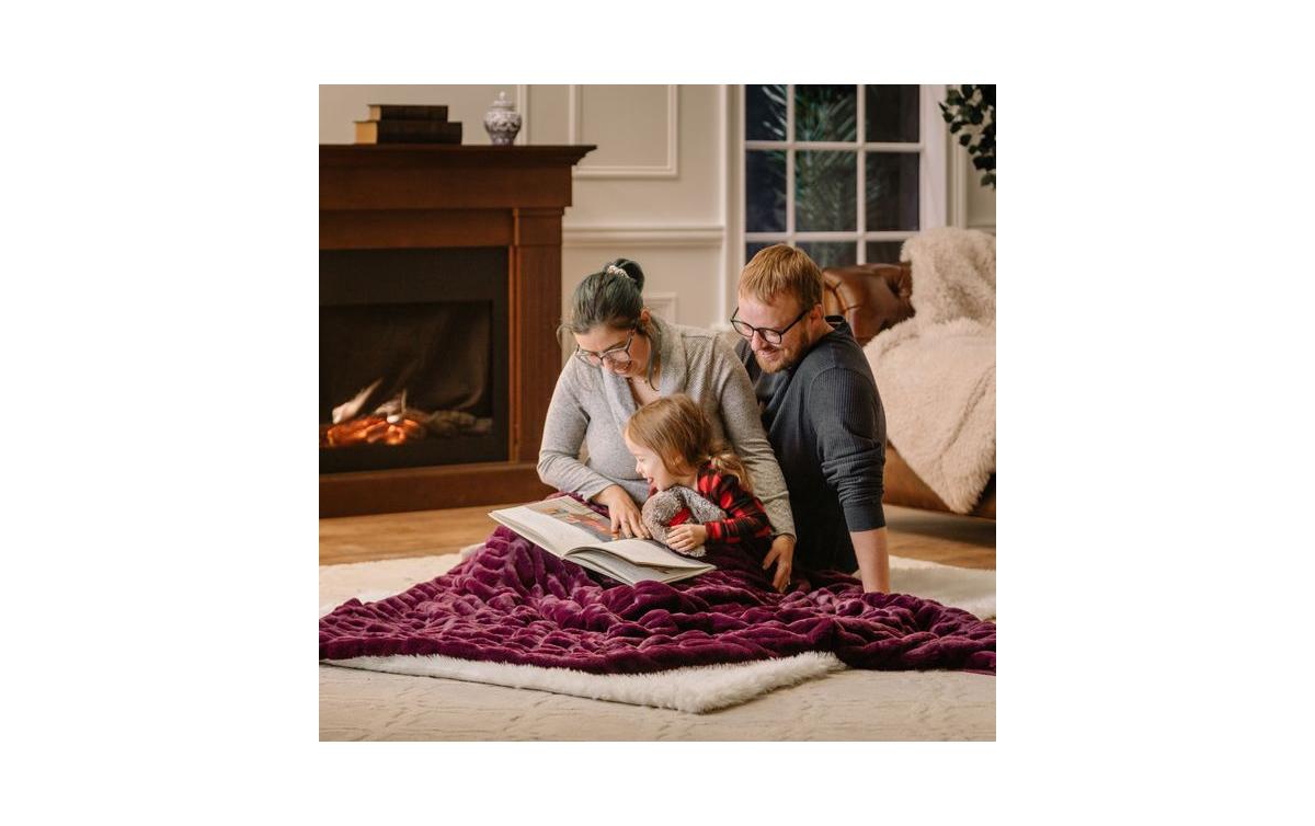Chanasya Premium Ruched Faux Fur Blanket - Luxurious, Soft Reversible Mink Blanket - 50