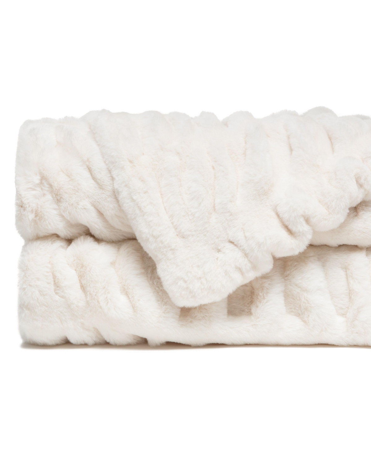 Chanasya Premium Ruched Faux Fur Throw Blanket - Luxurious, Soft Reversible Mink Blanket - 92