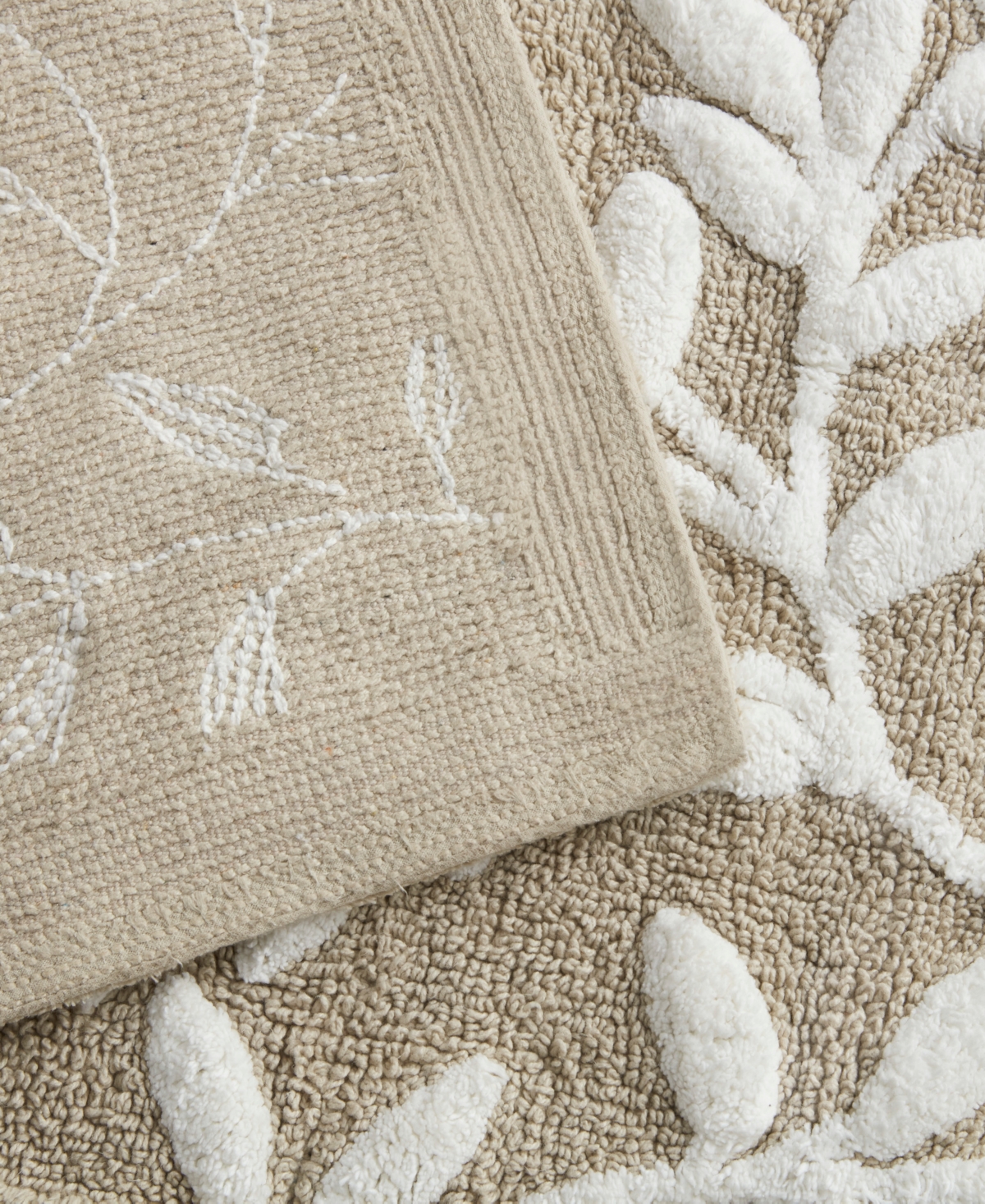 Madison Park Serene Cotton Tufted Bath Rug, 21" X 34" In Taupe
