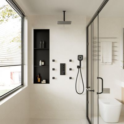 3 Functions 12 Inch Ceiling Mounted Thermostatic Shower System