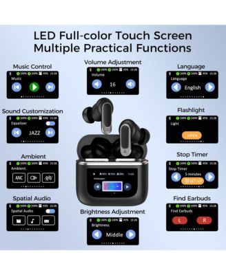 Ear-Buds- Bluetooth 5.3 w/ LCD Screen- TWS/Noise Cancel- 32Hr Playtime