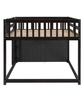  Full-over-Full Bunk Bed with 4 Storage Drawers and 3 Shelves